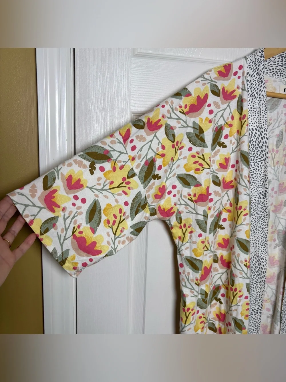 Pact Organic Staycation Robe Kimono Small Pajama Lounge Pockets Granola Minimal